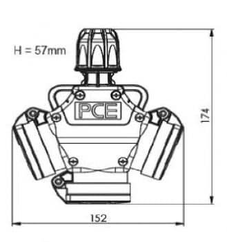 3-Wege Kupplung mit Klappdeckel Vollgummi IP44 250V 16A PCE 253622-s