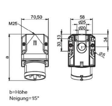 CEE Wandgerätestecker 400V 16A IP44 PCE 515-6