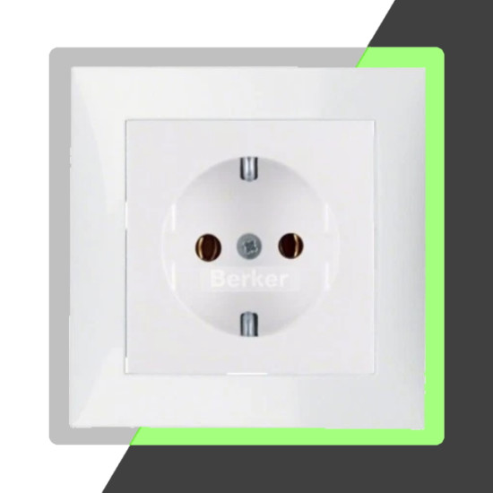 4 x im Dunkeln leuchtende Rahmen Berker Steckdosen Schalter