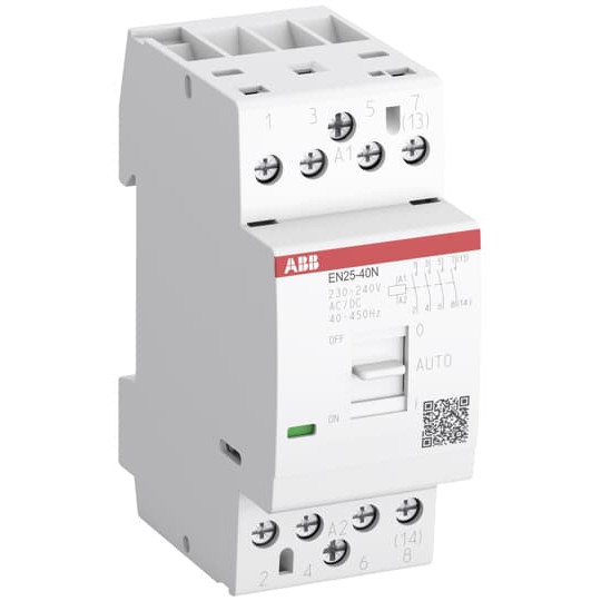 ABB EN25-40N-06 Installationsschütz 4S/0Ö, 230-240 V AC/DC mit Handbetätigung, Made in Germany