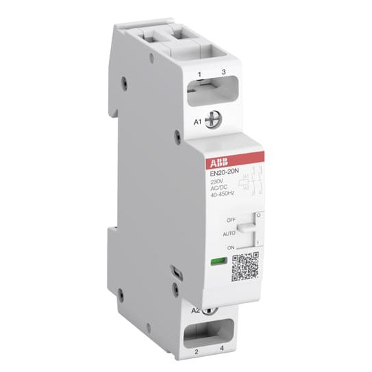 ABB EN20-20N-06 Installationsschütz 20 A, 2S/0Ö, 230 V AC/DC mit Handbetätigung