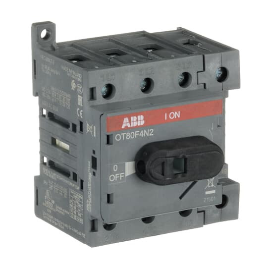 ABB OT80F4N2 Lasttrennschalter 4-polig 80A m. schwarzem Knebelgriff
