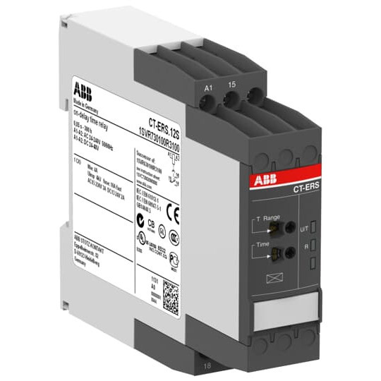 ABB CT-ERS.12S Zeitrelais, ansprechverzögert 1 WE, 24-48 VDC, 24-240 VAC, Made in Germany