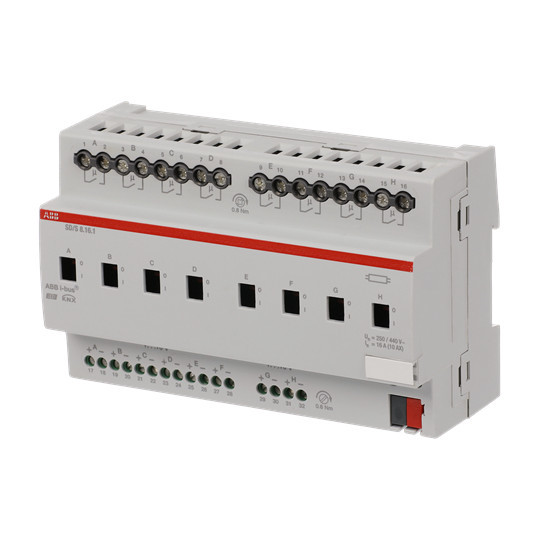 ABB SD/S8.16.1 Schalt-/Dimmaktor, 8fach, 16 A, REG, Made in Germany