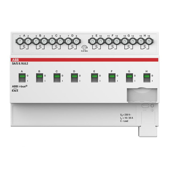ABB SA/S8.16.6.2 Schaltaktor, 8fach, 16 A, C-Last mit Energiefunktion, REG, Made in Germany