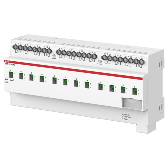ABB SA/S12.16.6.2 Schaltaktor, 12fach, 16 A, C-Last mit Energiefunktion, REG, Made in Germany
