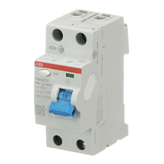 ABB F202A-25/0,3 FI-Schutzschalter 2P,Typ A,25A,300mA