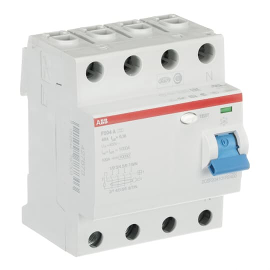 ABB F204A-40/0,1 FI-Schutzschalter 4P,Typ A,40A,100mA