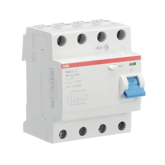 ABB F204A-40/0,3 FI-Schutzschalter 4P,Typ A,40A,300mA