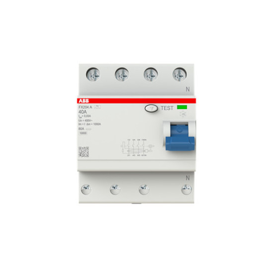 ABB FX204A-40/0,03 FI-Schutzschalter 4P,Typ A,40A,30mA FlexLine Push-in Technologie