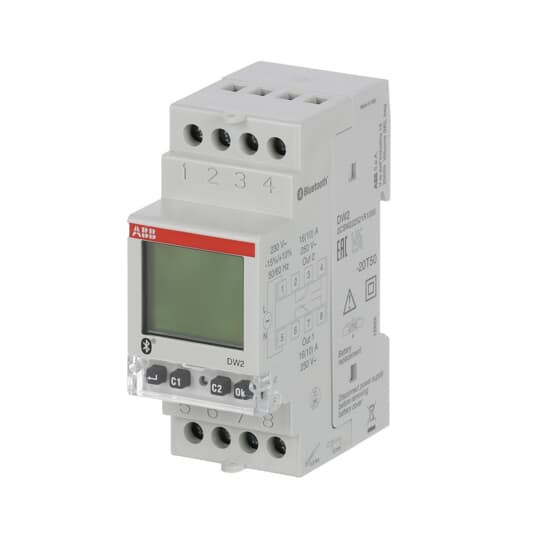 ABB DW2 Wochenzeitschaltuhr 2 Kanäle Bluetooth Programmierung per App