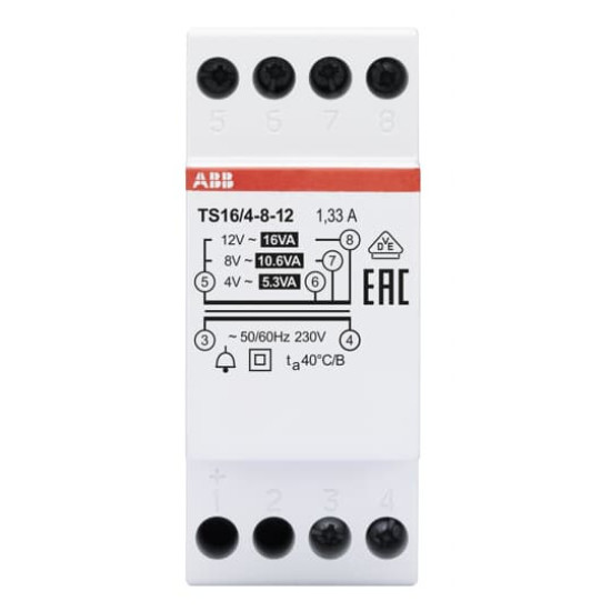 ABB TS16/4-8-12 Klingeltransformator 16VA, 4-8-12VAC