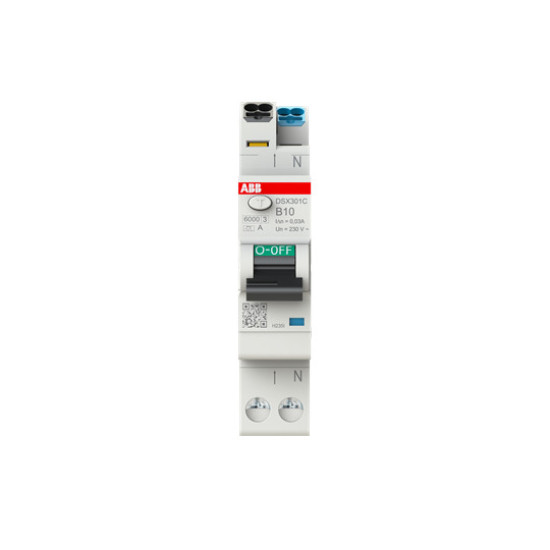 ABB DSX301CA-B10/0,03 FI/LS-Schalter, 1 TE 6kA, 1P+N, Typ A, B10, 30mA