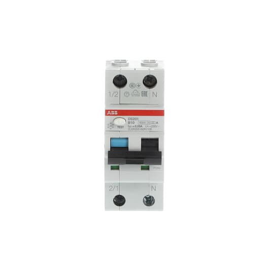 ABB DS201A-B10/0,03 FI/LS-Schalter 6kA, 1P+N, Typ A, B 10, 30mA