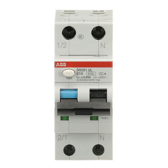 ABB DS201A-C10/0,03UL FI/LS UL/CSA Zulassung 6kA, 1P+N, Typ A, C 10, 30mA