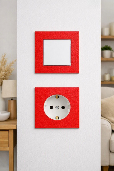 SOIXX Aufsteckrahmen für Steckdosen Schneider Electric Asfora Rot Modernes Design ohne Demontage