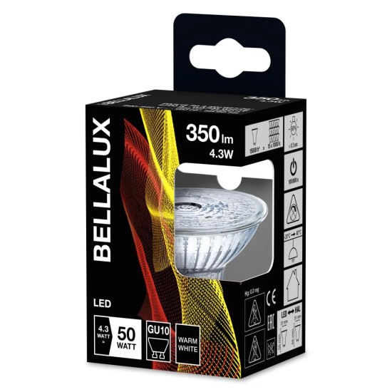 BELLALUX GU10 / PAR16 LED Strahler 4,3W 36° klar warmweiss wie 50W