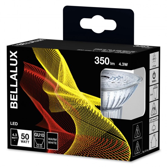 2er-Pack BELLALUX GU10 LED Spot 4.3W 36° warmweiss wie 50W by Osram