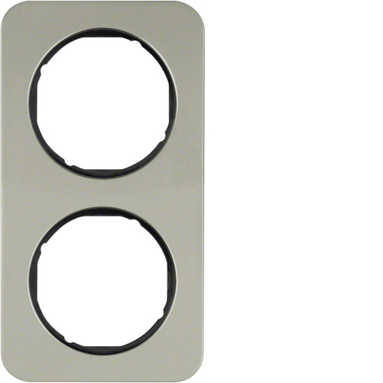 Berker 10122104 Rahmen 2fach R.1 Edelstahl/schwarz