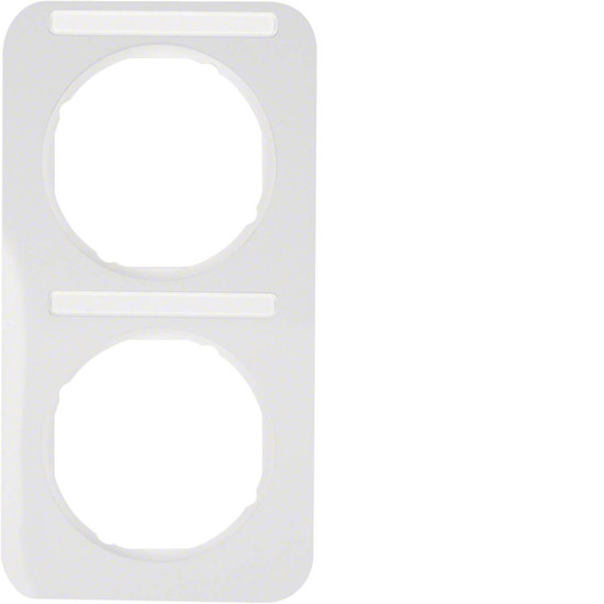 Berker 10122169 Rahmen 2fach mit Beschriftungsfeld R.1 polarweiß. glänzend