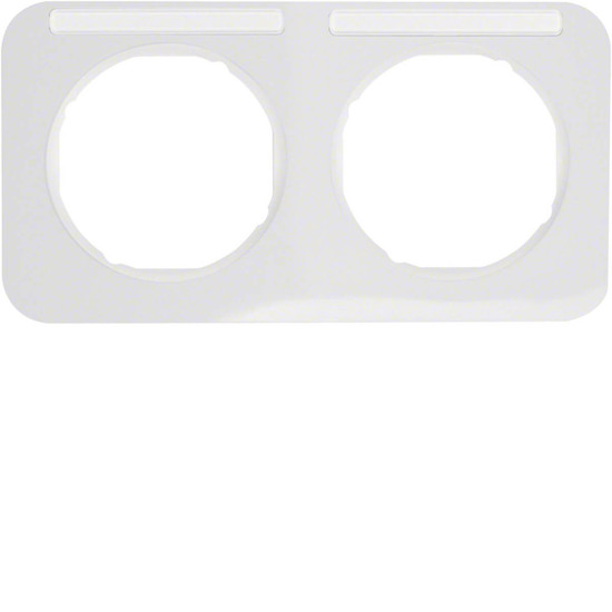 Berker 10122179 Rahmen 2fach mit Beschriftungsfeld R.1 polarweiß. glänzend