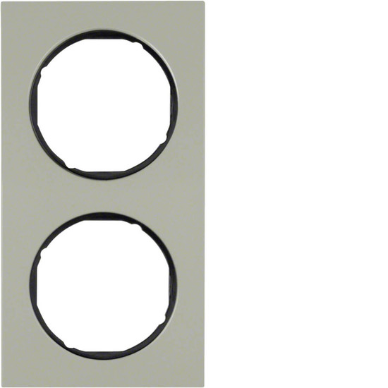 Berker 10122204 Rahmen 2fach R.3 Edelstahl/schwarz