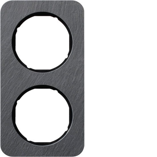 Berker 10122384 Rahmen 2fach R.1 Schiefer anthrazit/schwarz glänzend