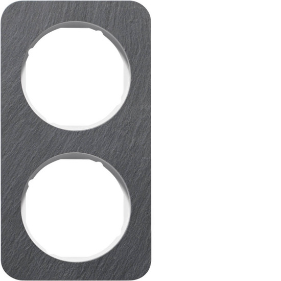 Berker 10122389 Rahmen 2fach R.1 Schiefer anthrazit/polarweiß glänzend