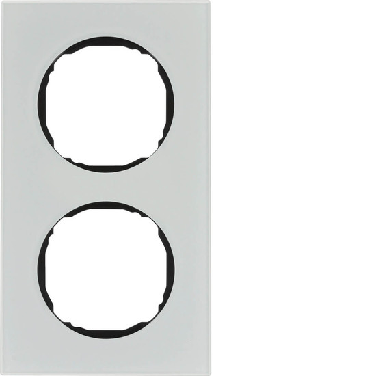 Berker 10122609 Rahmen 2fach. flach. R.8. Glas polarweiß