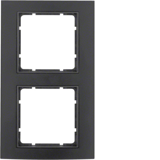 Berker 10123005 Rahmen 2fach B.3 Alu. schwarz/anthrazit