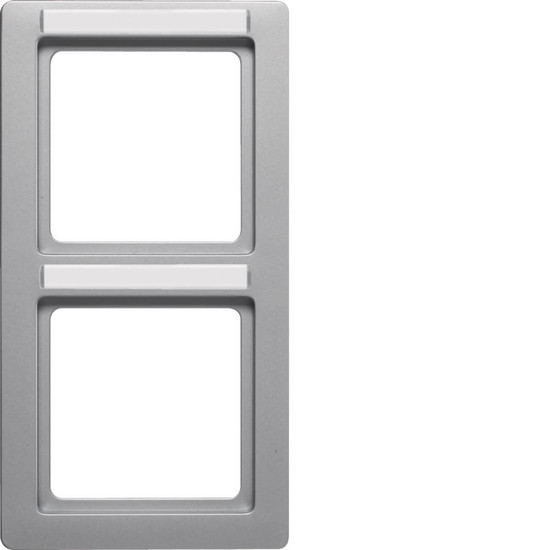 Berker 10126014 Rahmen 2fach mit Beschriftungsfeld senkrecht Q.1 alu samt. lackiert