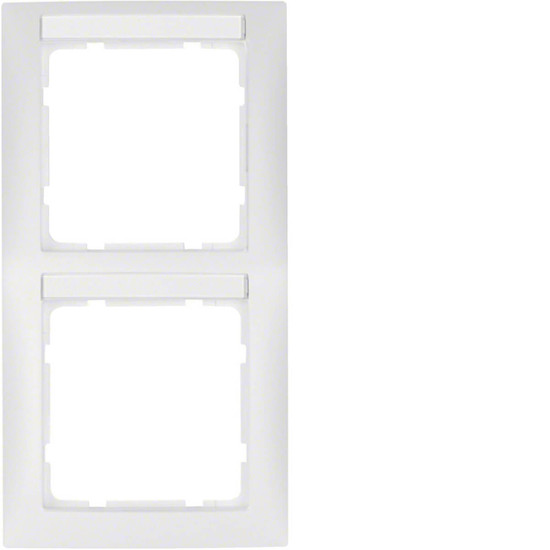 Berker 10129919 Rahmen mit Beschriftungsfeld 2fach senkrecht S.1 polarweiß. matt