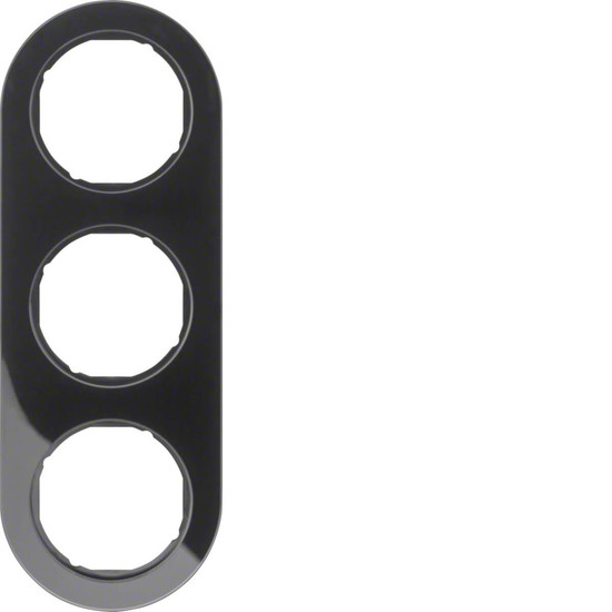 Berker 10132045 Rahmen 3fach Serie R.Classic schwarz. glänzend