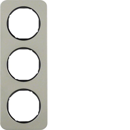 Berker 10132104 Rahmen 3fach R.1 Edelstahl/schwarz
