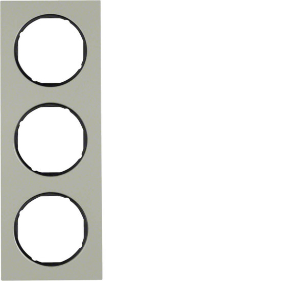 Berker 10132204 Rahmen 3fach R.3 Edelstahl/schwarz