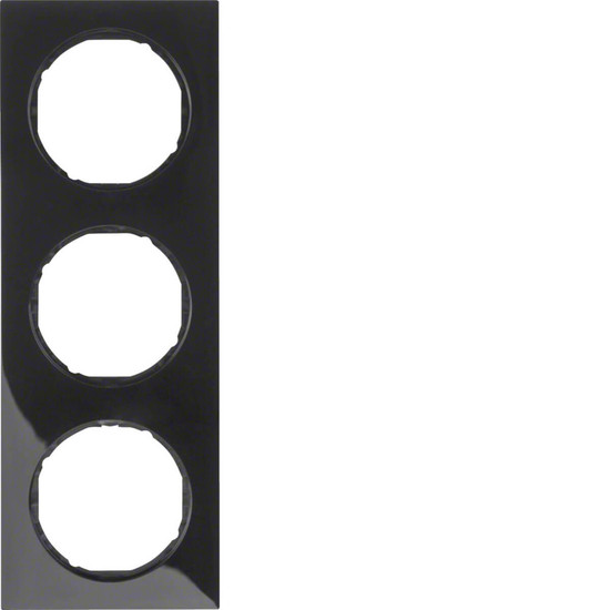Berker 10132245 Rahmen 3fach R.3 schwarz. glänzend