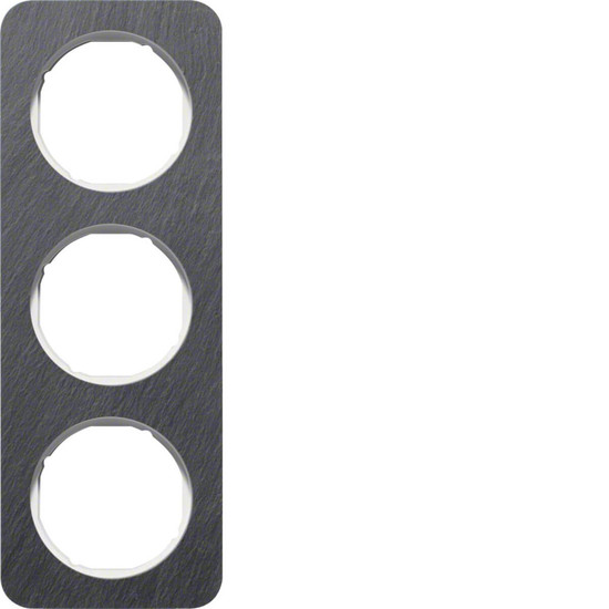 Berker 10132389 Rahmen 3fach R.1 Schiefer anthrazit/polarweiß glänzend