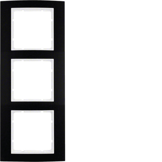 Berker 10133025 Rahmen 3fach B.3 Alu.schwarz/polarweiß