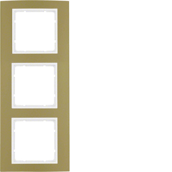 Berker 10133046 Rahmen 3fach B.3 Alu. gold/polarweiß