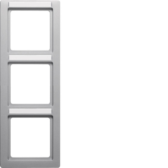 Berker 10136014 Rahmen 3fach mit Beschriftungsfeld senkrecht Q.1 alu samt. lackiert