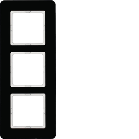Berker 10136076 Rahmen 3fach. Q.7. Glas schwarz