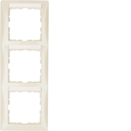 Berker 10138912 Rahmen mit Beschriftungsfeld 3fach senkrecht S.1 weiß. glänzend