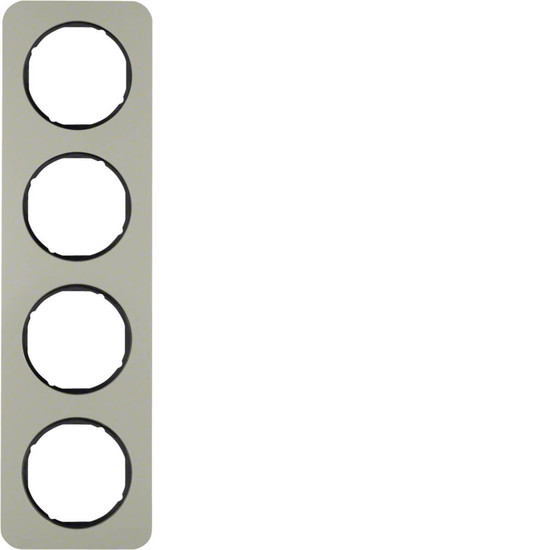 Berker 10142104 Rahmen 4fach R.1 Edelstahl/schwarz