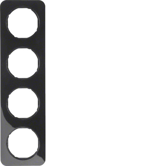 Berker 10142145 Rahmen 4fach R.1 schwarz. glänzend