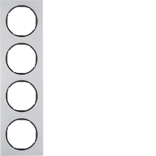 Berker 10142284 Rahmen 4fach R.3 Alu/schwarz