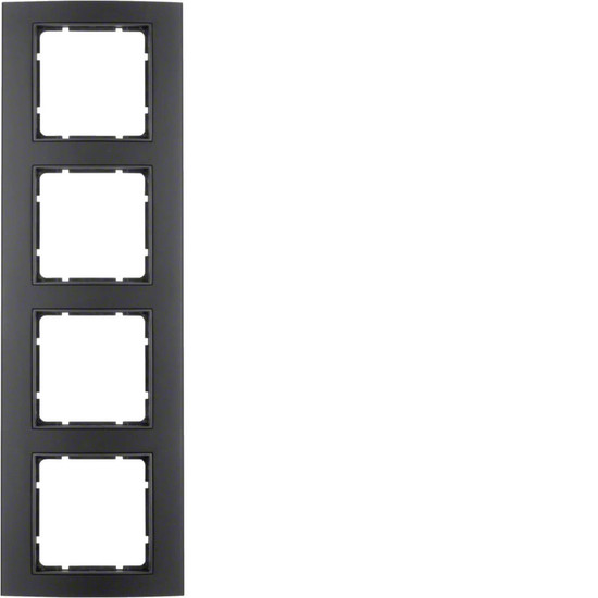 Berker 10143005 Rahmen 4fach B.3 Alu. schwarz/anthrazit