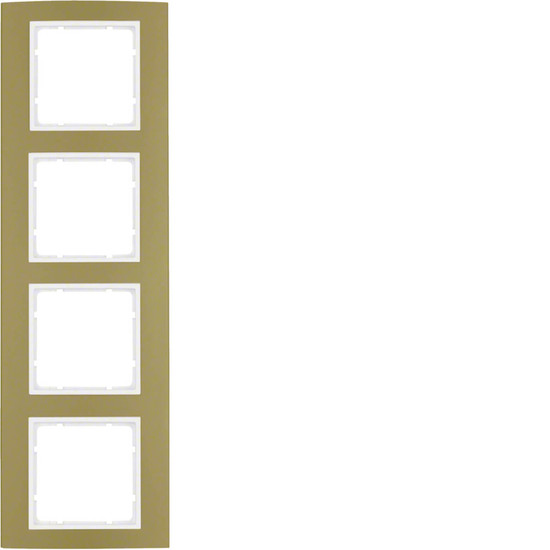 Berker 10143046 Rahmen 4fach B.3 Alu. gold/polarweiß