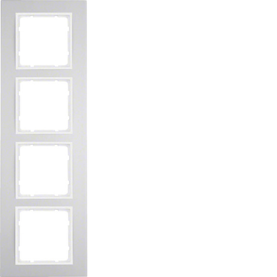 Berker 10143904 Rahmen 4fach B.3 Alu/polarweiß