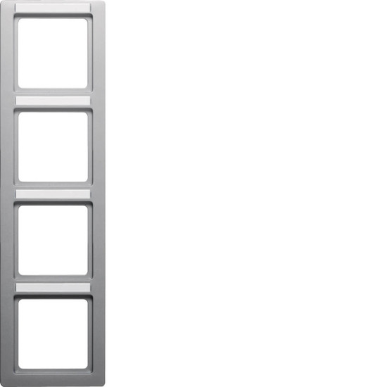 Berker 10146014 Rahmen 4fach mit Beschriftungsfeld senkrecht Q.1 alu samt. lackiert
