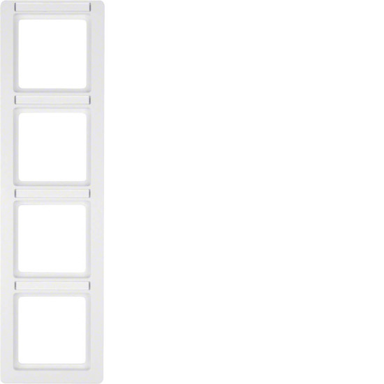 Berker 10146019 Rahmen 4fach mit Beschriftungsfeld Q.1 polarweiß. samt
